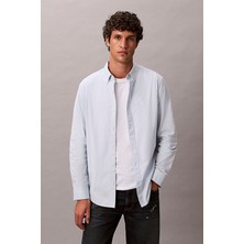 Erkek Regular Fit Düğmeli Yaka Oxford Gömlek - Açık Mavi