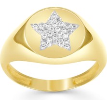 Yıldız Taşlı 14 Ayar Altın Yüzük