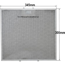 Ade 63640 B Arçelik Beko Yatık Aspiratör Davlumbaz Için Alüminyum Filtre 345×300 mm Class