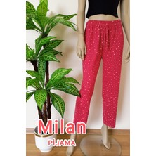 Kadın Yıldız Desenli Yumuşacık Dokulu Esnek Pijama Altı