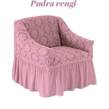 StarMall Şal Desen Jakarli Tek Kişilik Koltuk Örtüsü ,berjer Kılıfı Etekli (1 Adet)