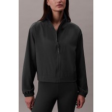 Kadın Regular Fit Dik Yaka Rüzgarlık - Siyah
