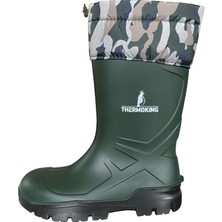 Thermoking Haki Çizme PU Malzeme ile Geçirmeli Kısa Konçlu Su Geçirmez Özellikli Outdoor Ayakkabı