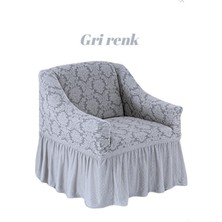 StarMall Şal Desen Jakarli Tek Kişilik Koltuk Örtüsü ,berjer Kılıfı Etekli (1 Adet)