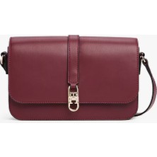 Kadın Th Lıbre Kapaklı Çapraz Askılı Çanta - Bordo