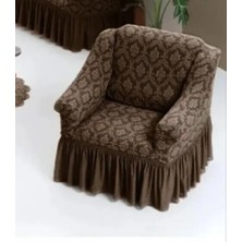 StarMall Şal Desen Jakarli Tek Kişilik Koltuk Örtüsü ,berjer Kılıfı Etekli (1 Adet)