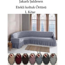 StarMall Jakarli Şal Desen L Köşe Koltuk Örtüsü, Esnek Koltuk Kılıfı, Osmanlı Desen (350CM)