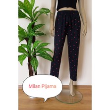 Milan Kadın Kalp Desenli Yumuşacık Dokulu Esnek Pijama Altı