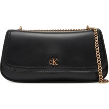 Kadın Zincir Askılı Omuz Çantası - Siyah