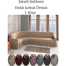 StarMall Jakarli Şal Desen L Köşe Koltuk Örtüsü, Esnek Koltuk Kılıfı, Osmanlı Desen (350CM)
