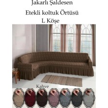 StarMall Jakarli Şal Desen L Köşe Koltuk Örtüsü, Esnek Koltuk Kılıfı, Osmanlı Desen (350CM)