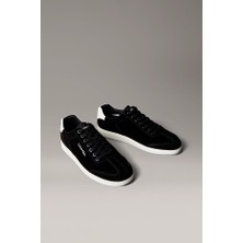 Erkek Cupsole Tabanlı Süet Sneaker - Siyah