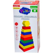 ONY-393 Ahşap Dikdörtgen Renkli Kule - Onyıl Oyuncak