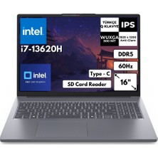 Lenovo Ideapad Slim 3 16IRH10 I7-13620H 40-Gbddr5 256 GB SSD UHD Graphics 16" Wuxga Windows 11 Pro Notebook 83K2001VTRAT56