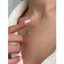 Minimal Piramit Göz 14 Ayar Kolye