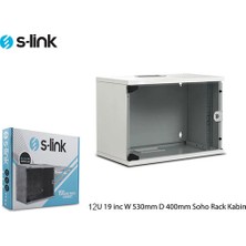 S-Link SL-U12 Yeni Nesil 12U 530X400 19 Inc W Soho Rack Kabin