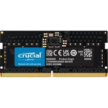 Crucıal 32GB DDR5 5600MHZ CL46 Notebook Ram CT32G56C46S5 (1.1V) Oyun ve Tasarım Uyumlu Yüksek Performans