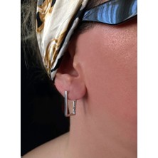 Dikdörtgen Gümüş Küpe