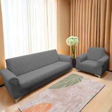 Jakarlı Çubuk, Düz Desen 3 2 1 1 Lastikli Koltuk, Kanepe, Çekyat Örtüsü, Kılıfı Esnekli