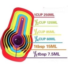 Pratik Ölçü Kaşığı Kabı 5li Şeker Baharat Sıvı Ölçer Aparat