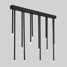 Avize Pazarı Pipe Plafonyer Led Avize 100 Cm 12li Boru Siyah