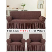 Bürümcük Koltuk Örtüsü, Kanepe, Çekyat Örtüsü, Koltuk Kılıfı 3 +1+ 1 Takım