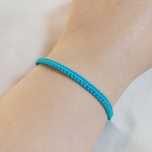 Crystal Atelier Fosforlu Mavi Makrome Bileklik - Sörfçü Bileklik - Unisex El Yapımı Makrome Asansörlü Ayarlanabilir Hediyelik - Ip Bileklik - Makrome Bileklik - Örgü Bileklik - Fosforlu Mavi Bileklik