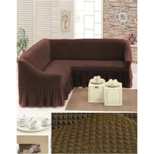 Bürümcük Köşe Koltuk, Kanepe Örtüsü, Koltuk Kılıfı, Lastikli, Etekli, L Köşe 1 Adet