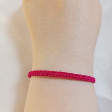 Crystal Atelier Fuşya Makrome Bileklik - Sörfçü Bileklik - Unisex El Yapımı Makrome Asansörlü Ayarlanabilir Hediyelik - Ip Bileklik - Makrome Bileklik - Örgü Bileklik - Fuşya Bileklik