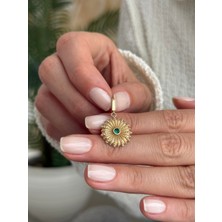 Vintage Yeşil Taşlı 14 Ayar Altın Kolye