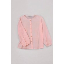 Ahşap Düğmeli Müslin Gömlek