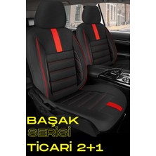 Renault Clio 3 2005-2012 3 Kapı – Ticari Araç 2+1 Uyumlu Başak Serisi Koltuk Kılıfı – Siyah/kırmızı, Kolay Montaj