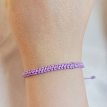 Crystal Atelier Lila Makrome Bileklik - Sörfçü Bileklik - Unisex El Yapımı Makrome Asansörlü Ayarlanabilir Hediyelik - Ip Bileklik - Makrome Bileklik - Örgü Bileklik - Lila Bileklik