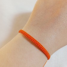 Crystal Atelier Turuncu Makrome Bileklik - Sörfçü Bileklik - Unisex El Yapımı Makrome Asansörlü Ayarlanabilir Hediyelik - Ip Bileklik - Makrome Bileklik - Örgü Bileklik - Turuncu Bileklik