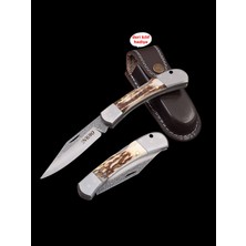 N690 Böhler Çelik Balçıklı Doğal Geyik Boynuzu Çakı-Kolleksiyon ve Outdoor Kullanım Için