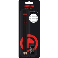 Rotring 2b Sınav Kurşun Kalemi Seti, 2 Adet Sınav Kurşun Kalemi + Sınav Silgisi