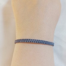 Crystal Atelier Gri Makrome Bileklik - Sörfçü Bileklik - Unisex El Yapımı Makrome Asansörlü Ayarlanabilir Hediyelik - Ip Bileklik - Makrome Bileklik - Örgü Bileklik - Gri Bileklik