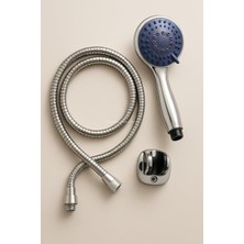 Spiralli Duş Başlığı Seti, 4 Fonksiyonlu Krom Duş Başlığı, 150 cm Duş Hortumu, Mafsallı Başlık, Vida ve Dübel Dahil, Su Tasarruflu, Duvara Monte Banyo Takımı