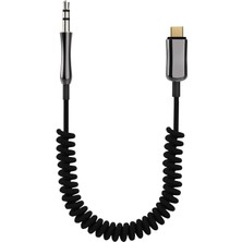 Type-C To 3.5mm Örgülü Aux Kablo Dönüştürücüleri (Tüm Type-C Girişli Telefonlar ile Uyumludur - iPhone 15 Destekler (Spiralli)
