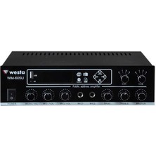 Westa WM-605U Usb-Bluetooth 2 Bölgeli 2 Mikrofon Girişli 100 Watt Trafolu Anfi