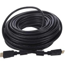 Fully G-507FS Plastik Düz Siyah 20 Metre Gold Poşetli HDMI Kablo