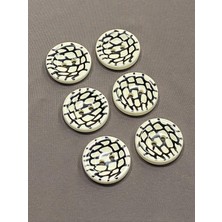 Kaban Hırka Düğmesi / Ağ Model Büyük Boy / 6 Lı Set / 3,5 cm /