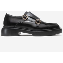 Dericlub Erkek Kemerli Loafer Ayakkabı Gerçek Deri T575 Siyah