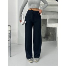 Fitilli Şardonlu Pantolon Siyah A4058