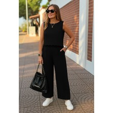 Arben Boutique Kadın Sıfır Kollu Bisiklet Yaka Arkadan Bağlamalı AER8BIN Bluz ve Pantolon Ikili Takım
