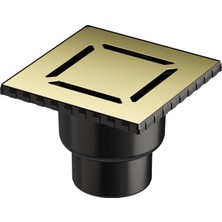 V-Flow Kare 5608278 Duş Kanalı Alttan Çıkışlı 100 Kapak Parlak Altın