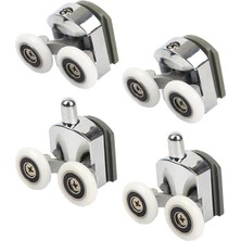Kabin Teker Seti,4 Adet Krom Banyo Tekerleği,tüm Duşa Kabinlere Uyumlu Tekerlek Seti Takımı 2 Alt 2 Üst Teker Rulmanı