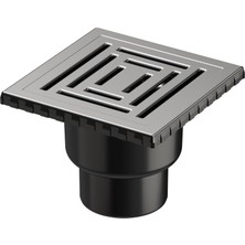 V-Flow Kare 5608285 Duş Kanalı, Alttan Çıkışlı, 15X15 Cm, Dk 800 Kapak, Mat Krom