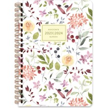 Color A5 (15 * 21) Spiralli Akademik Ajanda - Çiçek