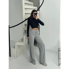 Fitilli Şardonlu Pantolon Gri A4058